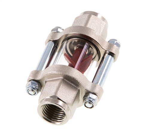 G1/4'' Messing-Strömungsanzeiger mit Flügelrad 0.6-3 l/min 25 bar
