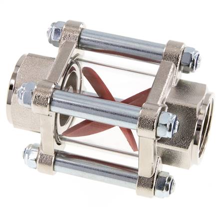G1'' Messing-Strömungsanzeiger mit Flügelrad 2.2-27 l/min 25 bar