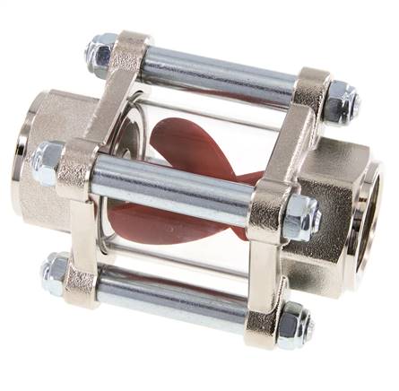 G1'' Messing-Strömungsanzeiger mit Flügelrad 2.2-27 l/min 25 bar
