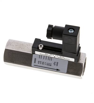 G1/2'' Edelstahl-Schwebekörper-Strömungsschalter Wasser 0.4-1.8 l/min 350 bar