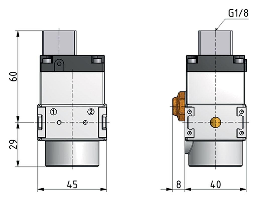 3/2 Ventil G1/4 Pneumatisch Betrieben 1600 l/min Multifix 0