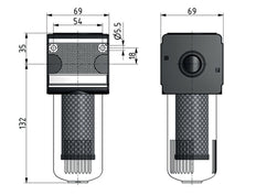 Aktivkohlefilter G1/2'' 1500l/min Semi-Auto Polycarbonat Multifix 2