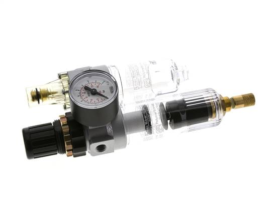 FRL 2-Teilig G1/8'' 350l/min 0.5-6.0bar/7-87psi Auto Polycarbonat Standard 0
