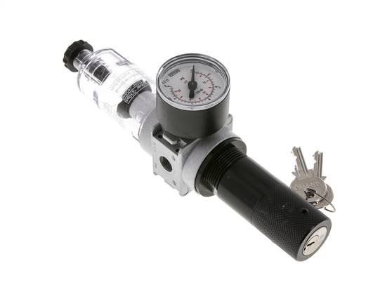 Filter-Regler G1/8'' 1450l/min 0,1-3,0bar/1-44psi 40 mm Manometer Zylinderschloss Multifix 0