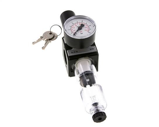 Filter-Regulator G3/8'' 1600l/min 0.2-6.0bar/3-87psi Halbautomatische Zylinder-Verriegelung Polycarbonat Multifix 1