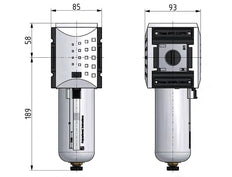 Filter 5microns G3/4'' 8000 l/min Semi-Auto Metal Futura 4