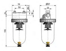 Filter 5microns G1/2'' 4000l/min Semi-Auto Metall Standard 3