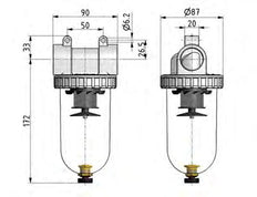 Filter 5microns G3/4'' 4000 l/min Auto Polycarbonate Standard 3