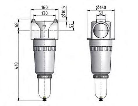Filter 60microns G2 1/2'' 40000 l/min Auto Polycarbonate Standard 9