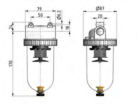 Filter 5microns G1/2'' 4000l/min Semi-Auto Polycarbonat Standard 3