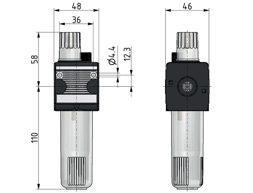 Mikro-Ölnebel-Schmierer G3/8'' Elektrische Füllstandüberwachung Polycarbonat Multifix 1