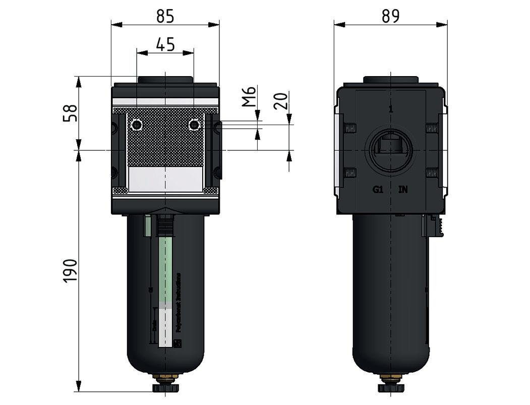Microfilter 0.01microns G3/4'' 1500l/min Semi-Auto Metal Multifix 4