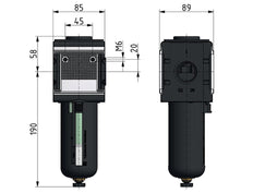 Microfilter 0.01microns G3/4'' 1500l/min Semi-Auto Metal Multifix 4