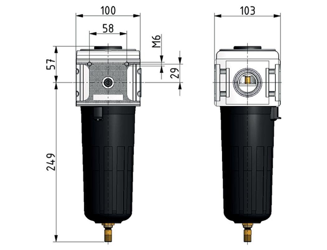 Microfilter 0.01microns G3/4'' 2600l/min Auto Metal Multifix 5