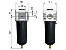 Microfilter 0.01microns G3/4'' 2600l/min Auto Metal Multifix 5