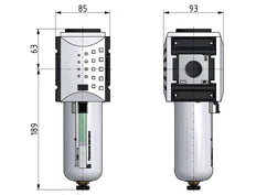 Pre-Filter 0.3microns G1'' 1500 l/min Auto Polycarbonate Futura 4