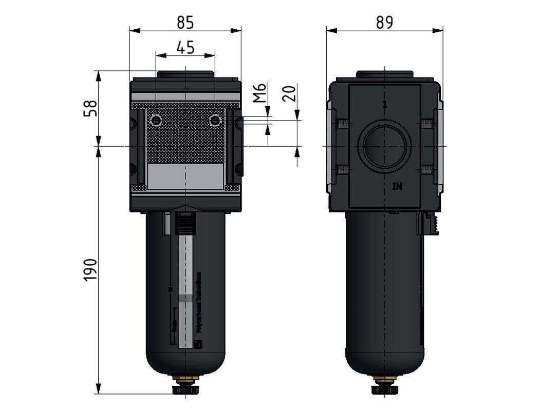 Vorfilter 0.3microns G3/4'' 2000l/min Semi-Auto Metal Multifix 4