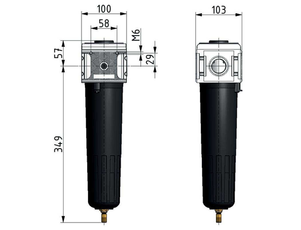 Vorfilter 0,3 Mikrometer G1'' 1900l/min Auto Metal Multifix 5