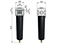 Vorfilter 0,3 Mikrometer G1'' 1900l/min Auto Metal Multifix 5