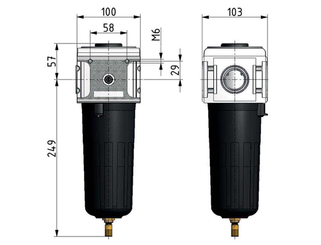 Vorfilter 0.3microns G3/4'' 1600l/min Auto Metal Multifix 5