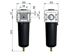 Vorfilter 0.3microns G3/4'' 1600l/min Auto Metal Multifix 5