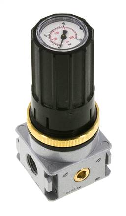 Druckregler G1/4'' 1450l/min 0.5-10.0bar/7-145psi Zinkdruckgussknopf mit Manometer Multifix 0