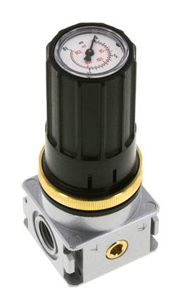 Druckregler G1/4'' 1450l/min 0.5-10.0bar/7-145psi Zinkdruckgussknopf mit Manometer Multifix 0