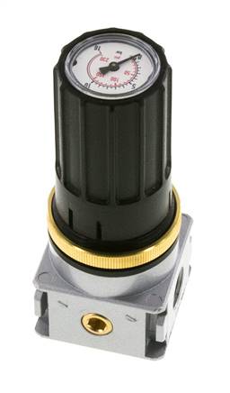 Druckregler G1/4'' 1450l/min 0.5-10.0bar/7-145psi Zinkdruckgussknopf mit Manometer Multifix 0