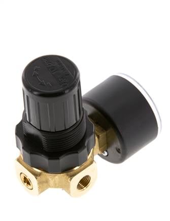 Druckregler G1/4'' 330l/min 0.5-10.0bar/7-145psi Luft Wasser Messing Standard 0