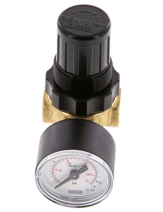 Druckregler G1/4'' 330l/min 0.1-3.0bar/1-44psi Luft Wasser Messing Standard 0