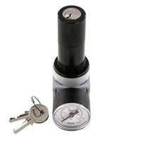 Druckregler G1/4'' 700l/min 0,5-10,0bar/7-145psi 40 mm Manometer Zylinderschloss Multifix 0