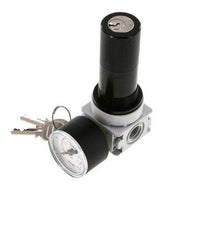 Druckregler G1/4'' 700l/min 0,5-10,0bar/7-145psi 40 mm Manometer Zylinderschloss Multifix 0
