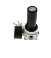 Druckregler G1/4'' 700l/min 0,5-10,0bar/7-145psi 40 mm Manometer Zylinderschloss Multifix 0