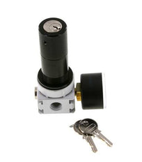 Druckregler G1/4'' 700l/min 0,5-10,0bar/7-145psi 40 mm Manometer Zylinderschloss Multifix 0