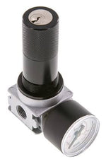 Druckregler G1/4'' 1450l/min 0.5-10.0bar/7-145psi Zinkdruckguss 40 mm Manometer Zylinderschloss Multifix 0