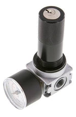Druckregler G1/4'' 1450l/min 0.5-10.0bar/7-145psi Zinkdruckguss 40 mm Manometer Zylinderschloss Multifix 0