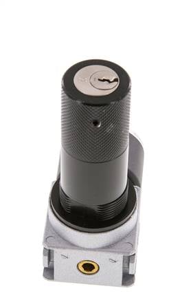 Druckregler G1/4'' 1450l/min 0.5-10.0bar/7-145psi Zinkdruckguss 40 mm Manometer Zylinderschloss Multifix 0