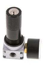 Druckregler G1/4'' 1450l/min 0.5-10.0bar/7-145psi Zinkdruckguss 40 mm Manometer Zylinderschloss Multifix 0