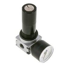 Druckregler G1/4'' 1450l/min 0.2-6.0bar/3-87psi Zinkdruckguss 40 mm Manometer Zylinderschloss Multifix 0