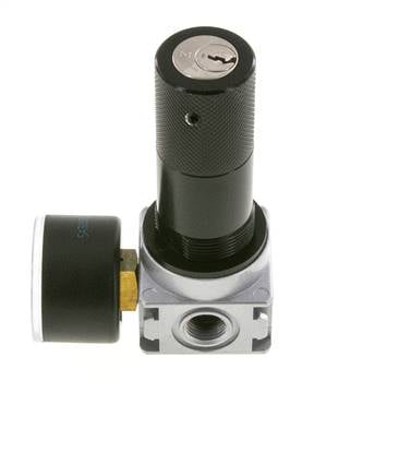 Druckregler G1/4'' 1450l/min 0.2-6.0bar/3-87psi Zinkdruckguss 40 mm Manometer Zylinderschloss Multifix 0