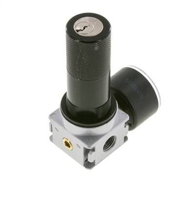 Druckregler G1/4'' 1450l/min 0.2-6.0bar/3-87psi Zinkdruckguss 40 mm Manometer Zylinderschloss Multifix 0