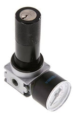 Druckregler G1/8'' 1450l/min 0,5-10,0bar/7-145psi 40 mm Manometer Zylinderschloss Multifix 0