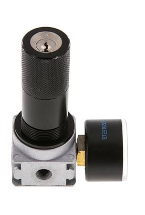 Druckregler G1/8'' 1450l/min 0,5-10,0bar/7-145psi 40 mm Manometer Zylinderschloss Multifix 0