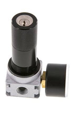 Druckregler G1/4'' 1450l/min 0.1-3.0bar/1-44psi Zinkdruckguss 40 mm Manometer Zylinderschloss Multifix 0