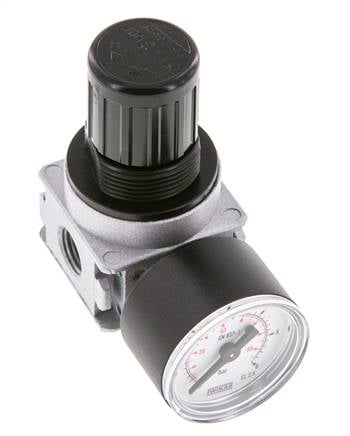 Druckregler G1/4'' 1450l/min 0.1-3.0bar/1-44psi Zinkdruckguss 40 mm Manometer Multifix 0