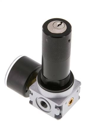 Druckregler G1/8'' 1450l/min 0,2-6,0bar/3-87psi 40 mm Manometer Zylinderschloss Multifix 0