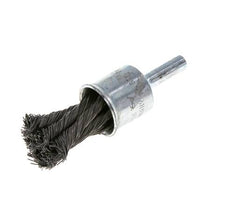 End Wire Brush 19 mm 6 mm Shaft Steel Wire 0.35 mm 6xBraided
