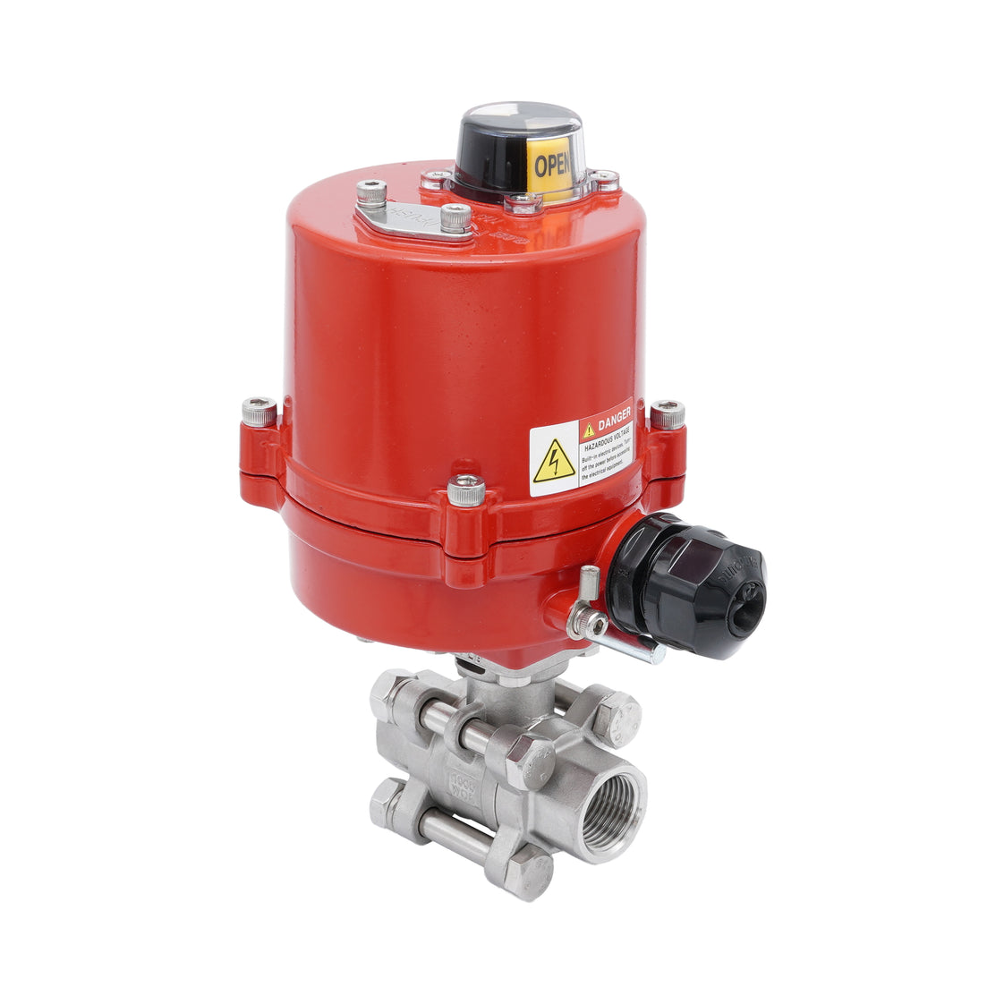 Rp 1-1/2'' 2-Wege Edelstahl-Kugelhahn mit elektrischem Antrieb 24 V AC/DC