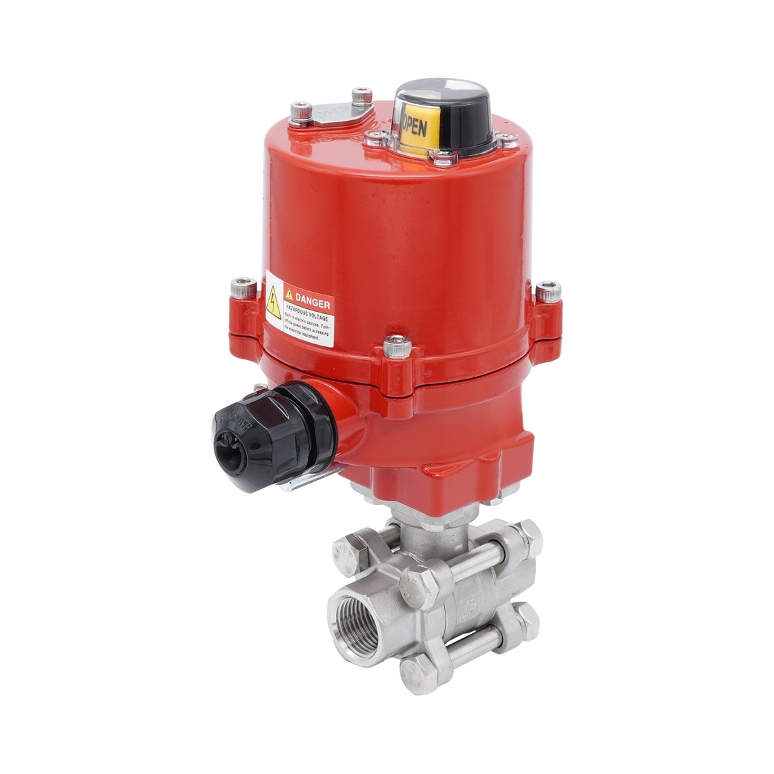 Rp 1-1/2'' 2-Wege Edelstahl-Kugelhahn mit elektrischem Antrieb 100-240 V AC
