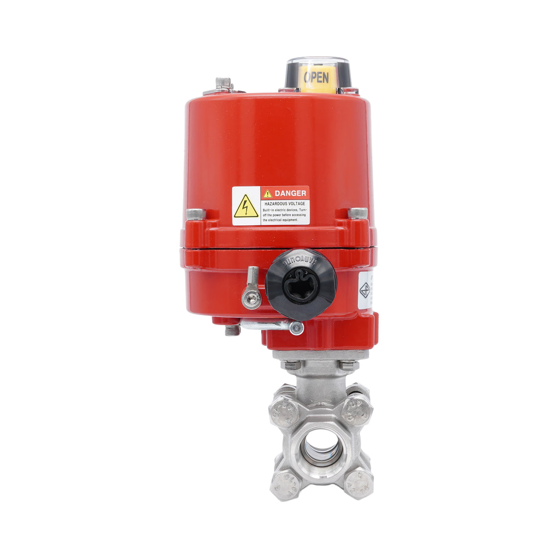 Rp 2'' 2-Wege Edelstahl-Kugelhahn mit elektrischem Antrieb 12 V AC/DC